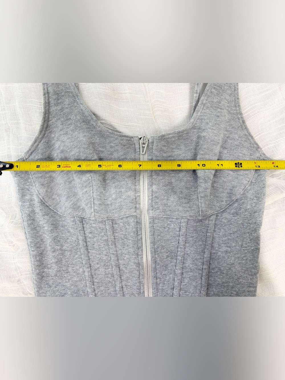 Victoria's Secret On Point Gray Zip Front Ribbed Corset Tank Top Small - Picture 9 of 11